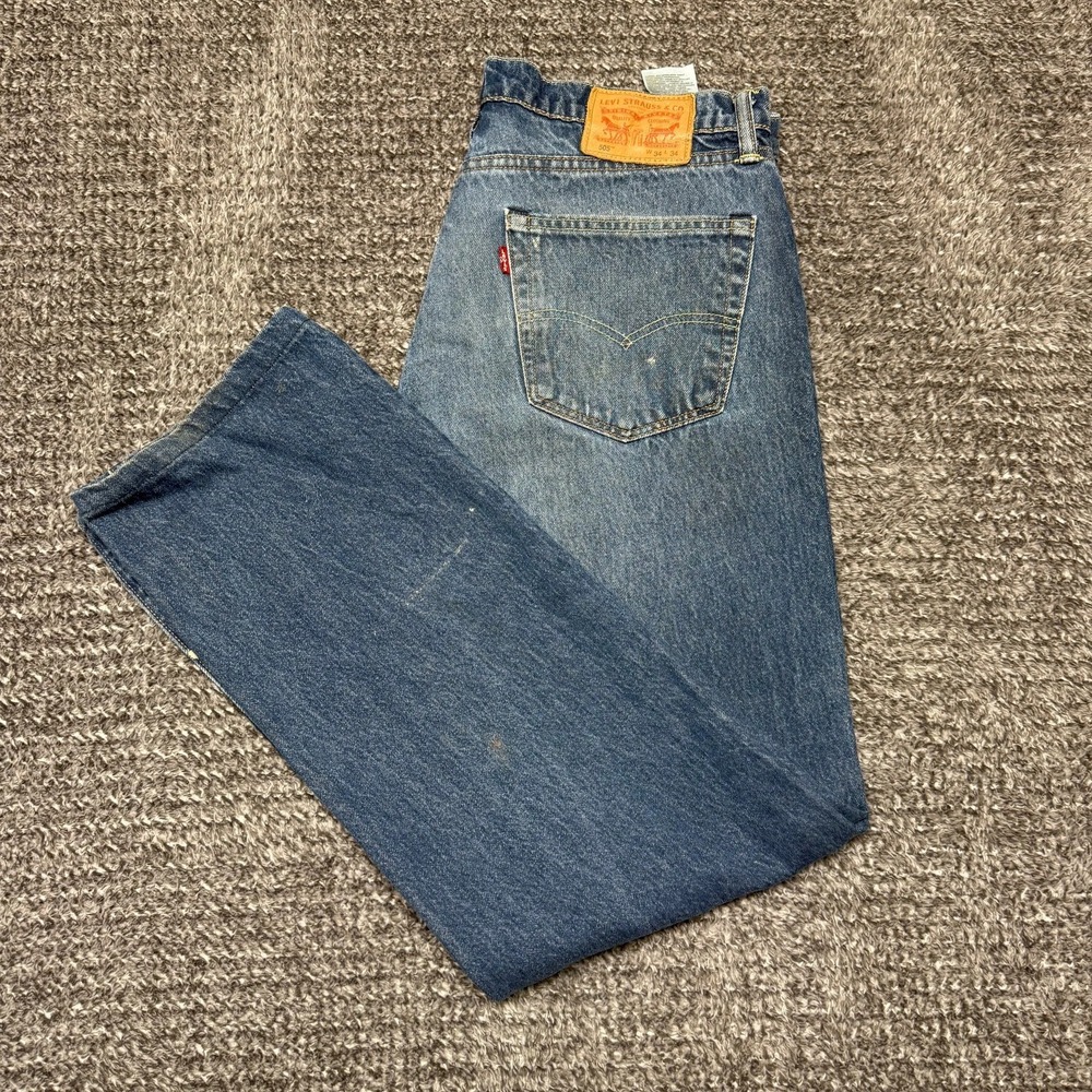 Levis Mens‎ 505 Regular Fit Straight Leg Jeans 34x34 Medium Wash Denim Pants